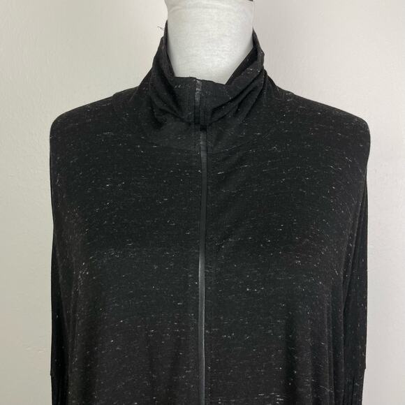 Lola & Sophie | Black Marled Turtleneck Long Dolman Sleeve Oversized Tunic Top - Picture 2 of 9